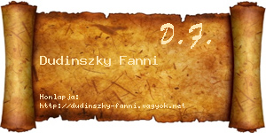 Dudinszky Fanni névjegykártya