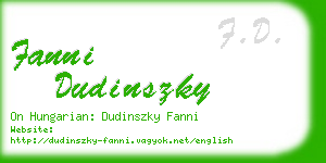 fanni dudinszky business card